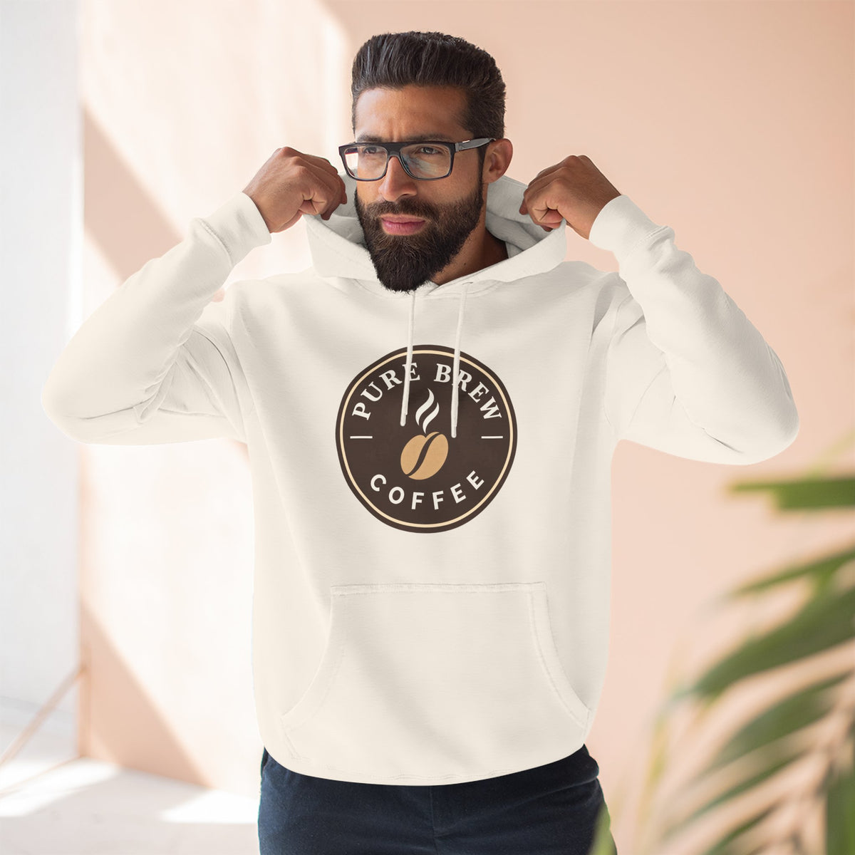 'Pure Brew Coffee' Emblem Fleece Hoodie