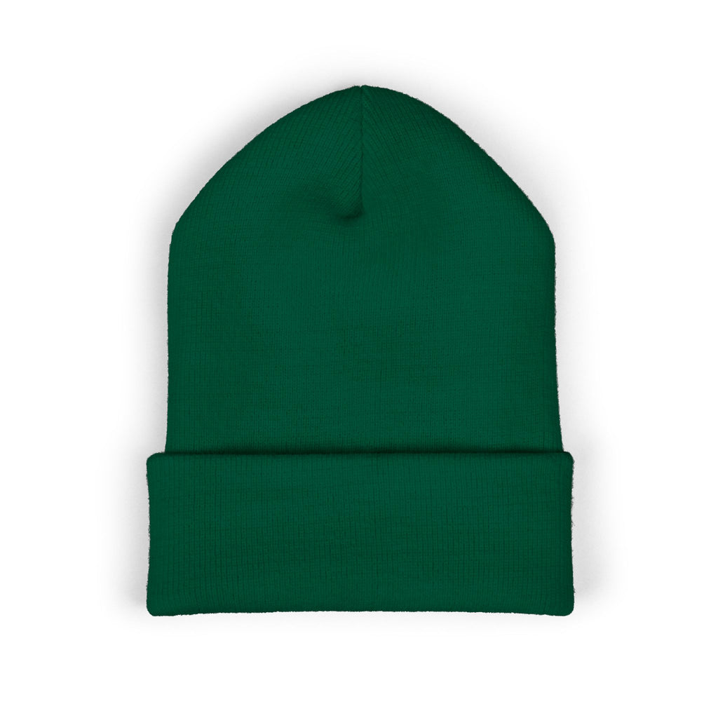 Embroidered Coffee Badge Cuffed Beanie