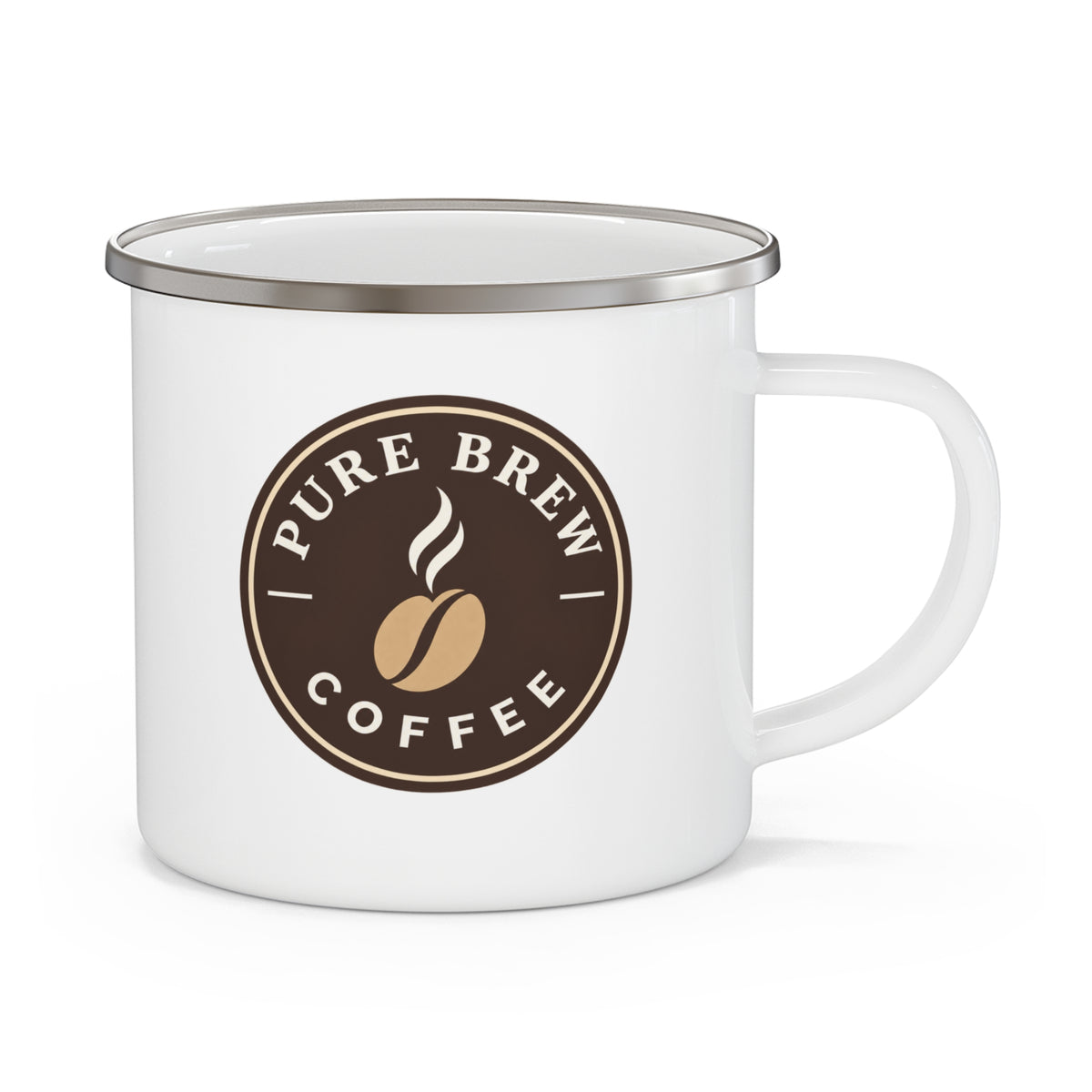 Pure Brew Coffee Enamel Camping Mug