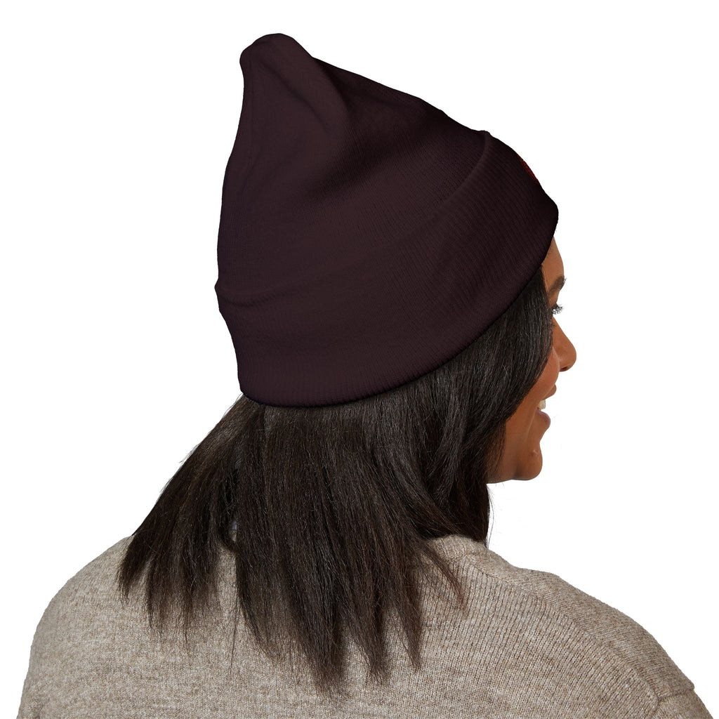 Embroidered Coffee Badge Cuffed Beanie