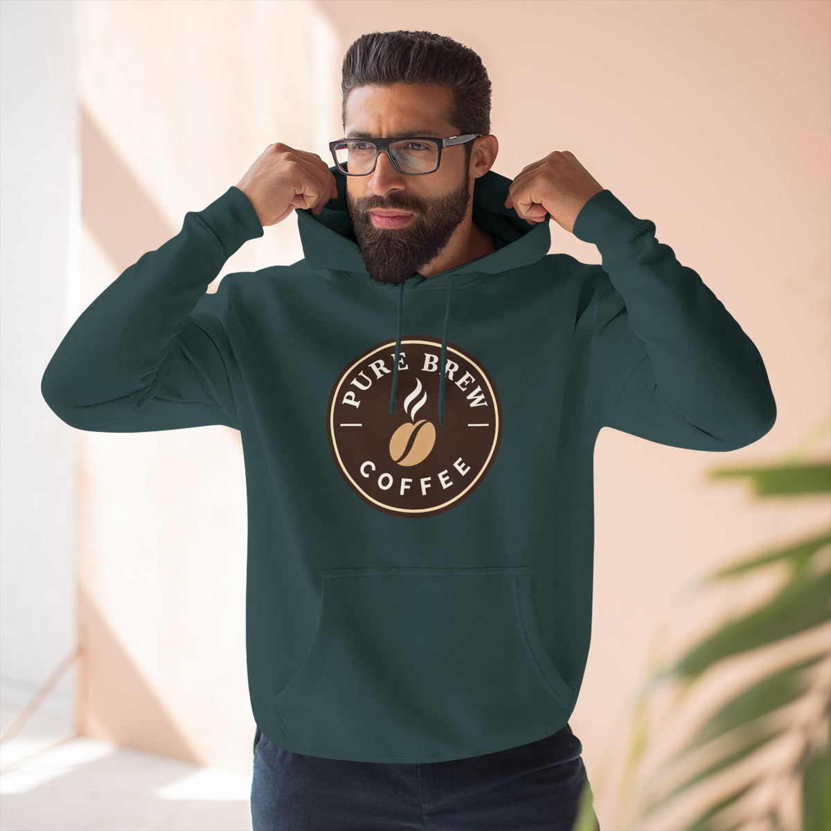 'Pure Brew Coffee' Emblem Fleece Hoodie