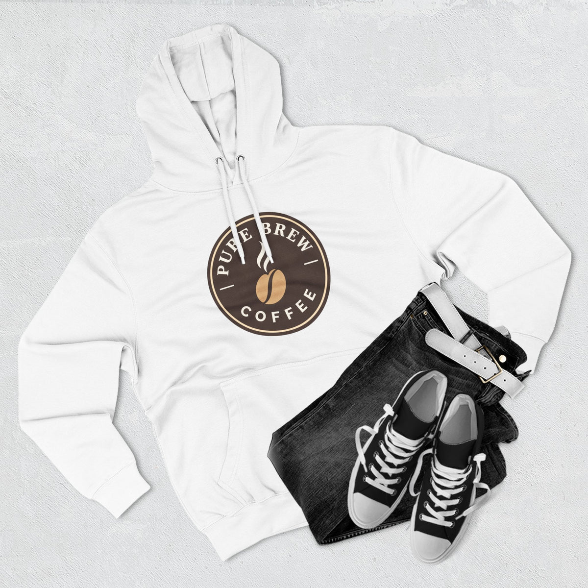 'Pure Brew Coffee' Emblem Fleece Hoodie