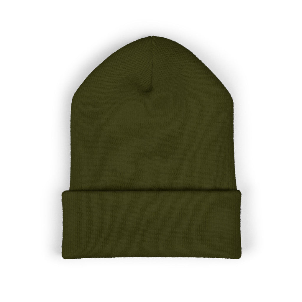 Embroidered Coffee Badge Cuffed Beanie
