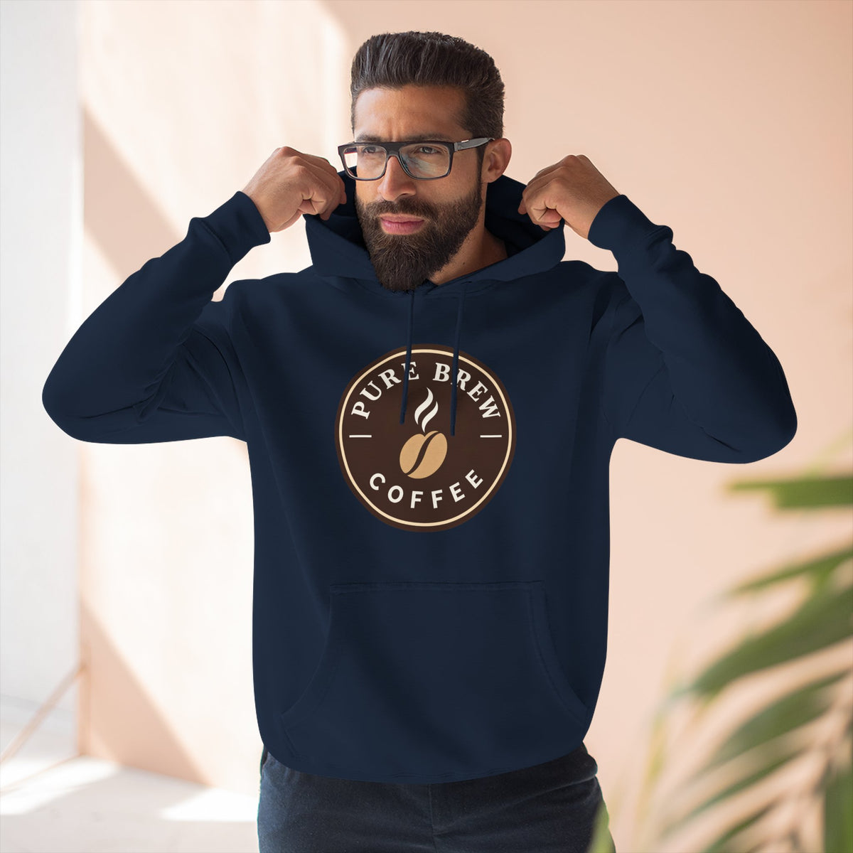 'Pure Brew Coffee' Emblem Fleece Hoodie