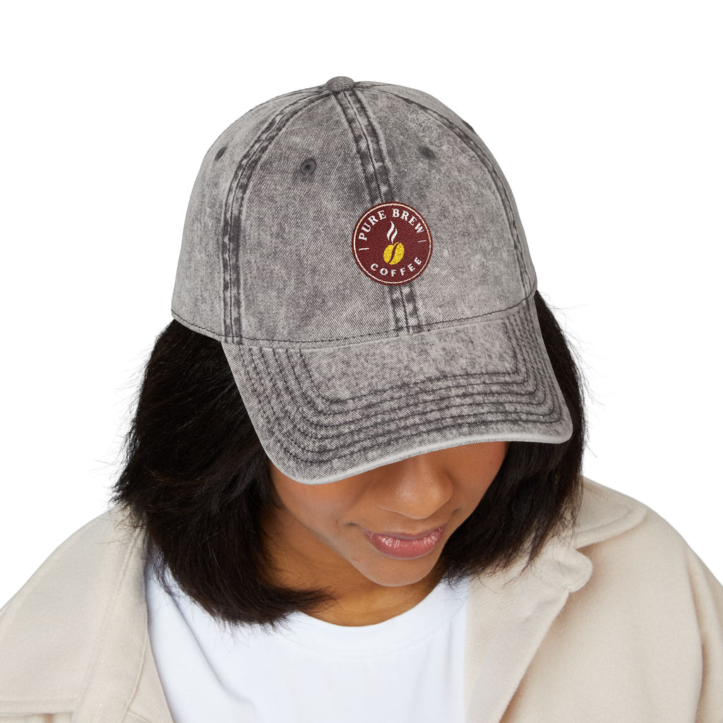 Vintage Embroidered Coffee Logo Cap