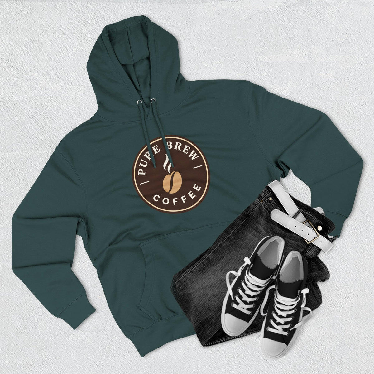 'Pure Brew Coffee' Emblem Fleece Hoodie