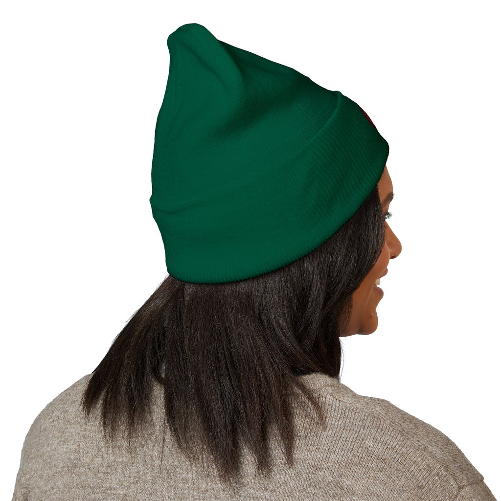 Embroidered Coffee Badge Cuffed Beanie