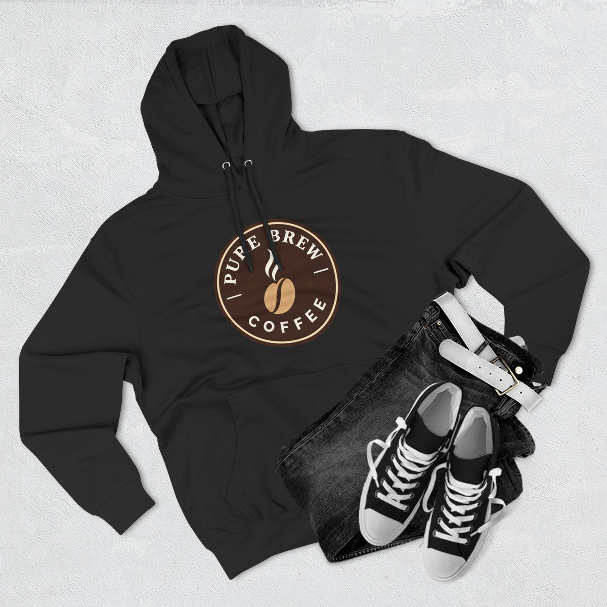 'Pure Brew Coffee' Emblem Fleece Hoodie