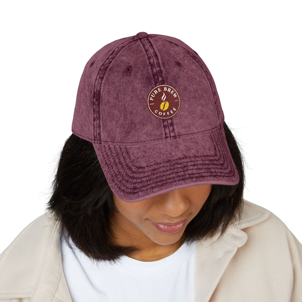 Vintage Embroidered Coffee Logo Cap