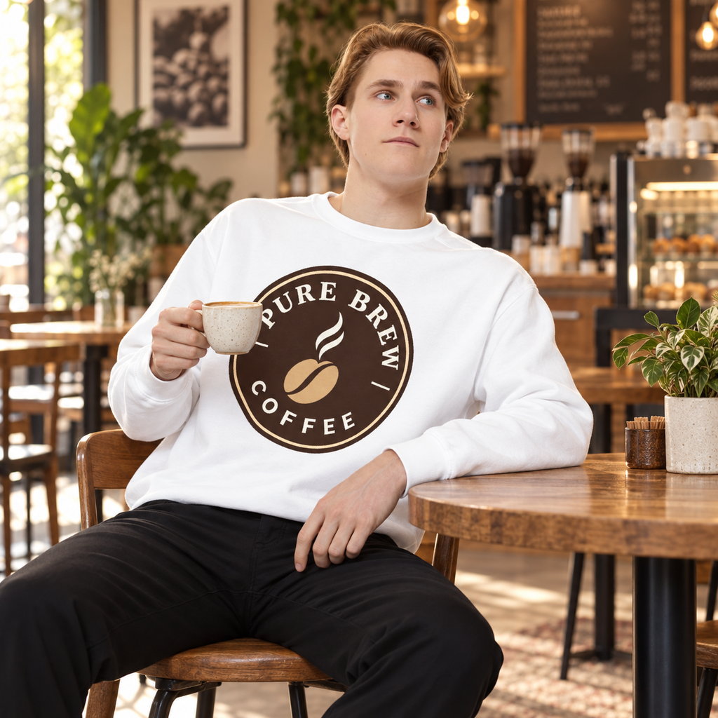 "Pure Brew Coffee" Logo Crewneck