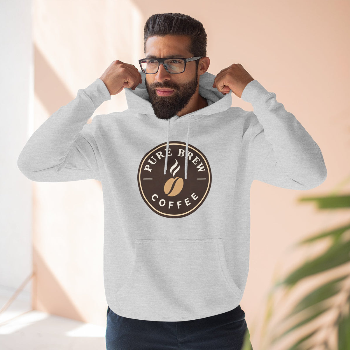'Pure Brew Coffee' Emblem Fleece Hoodie