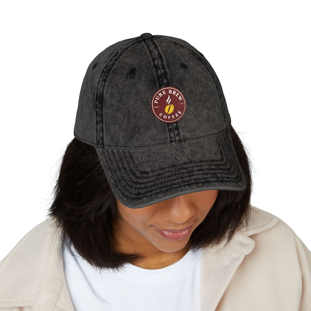 Vintage Embroidered Coffee Logo Cap