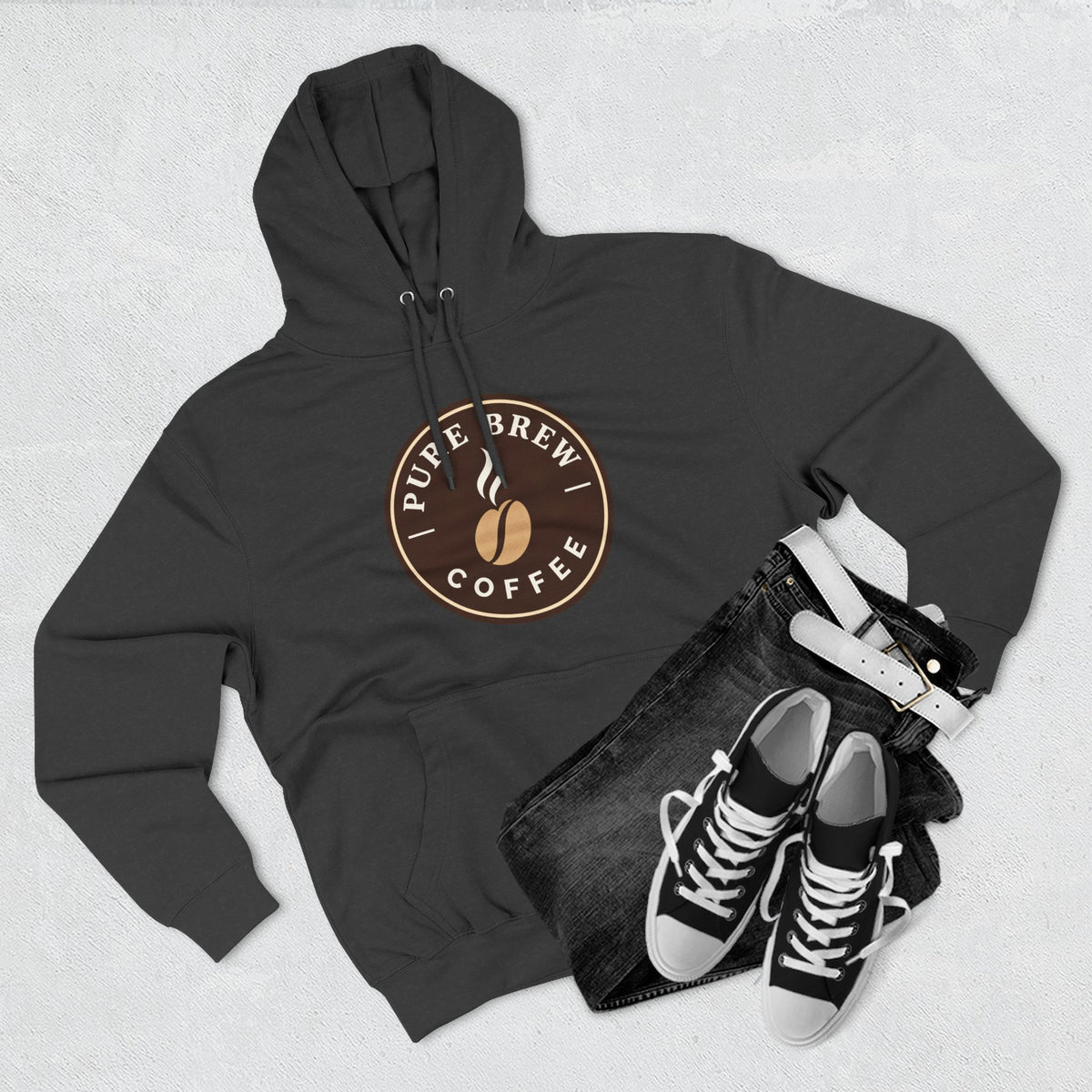 'Pure Brew Coffee' Emblem Fleece Hoodie