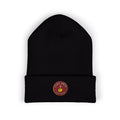 Embroidered Coffee Badge Cuffed Beanie