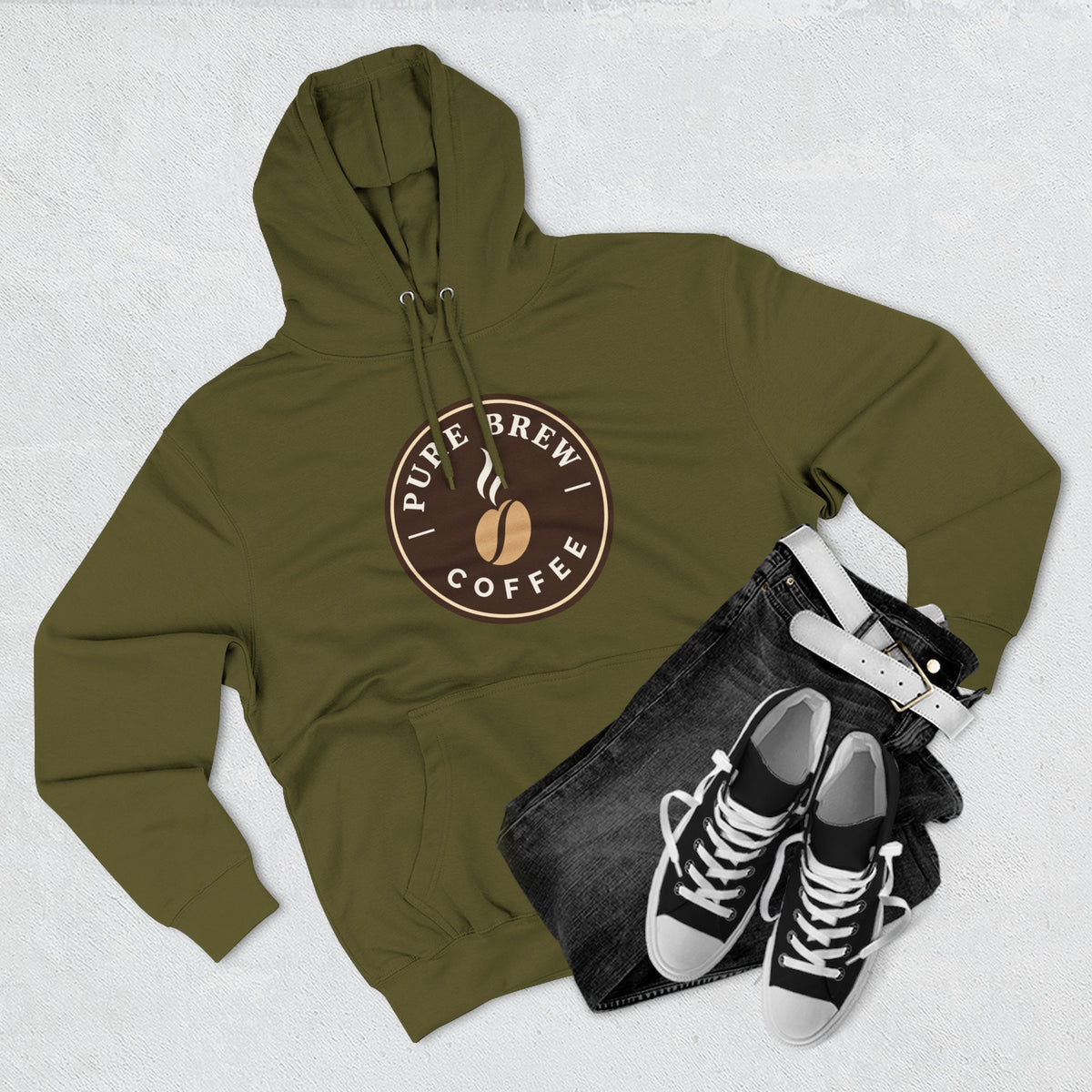 'Pure Brew Coffee' Emblem Fleece Hoodie