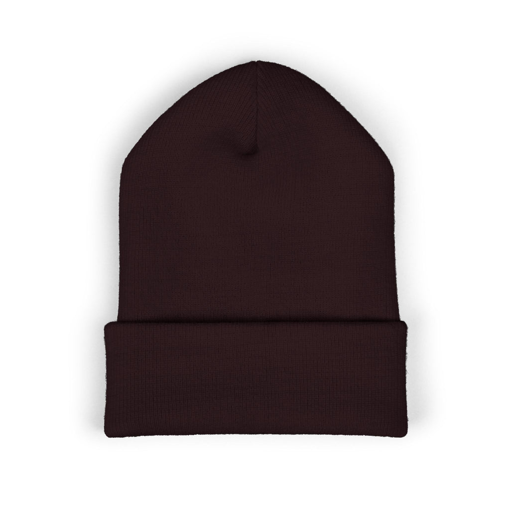 Embroidered Coffee Badge Cuffed Beanie